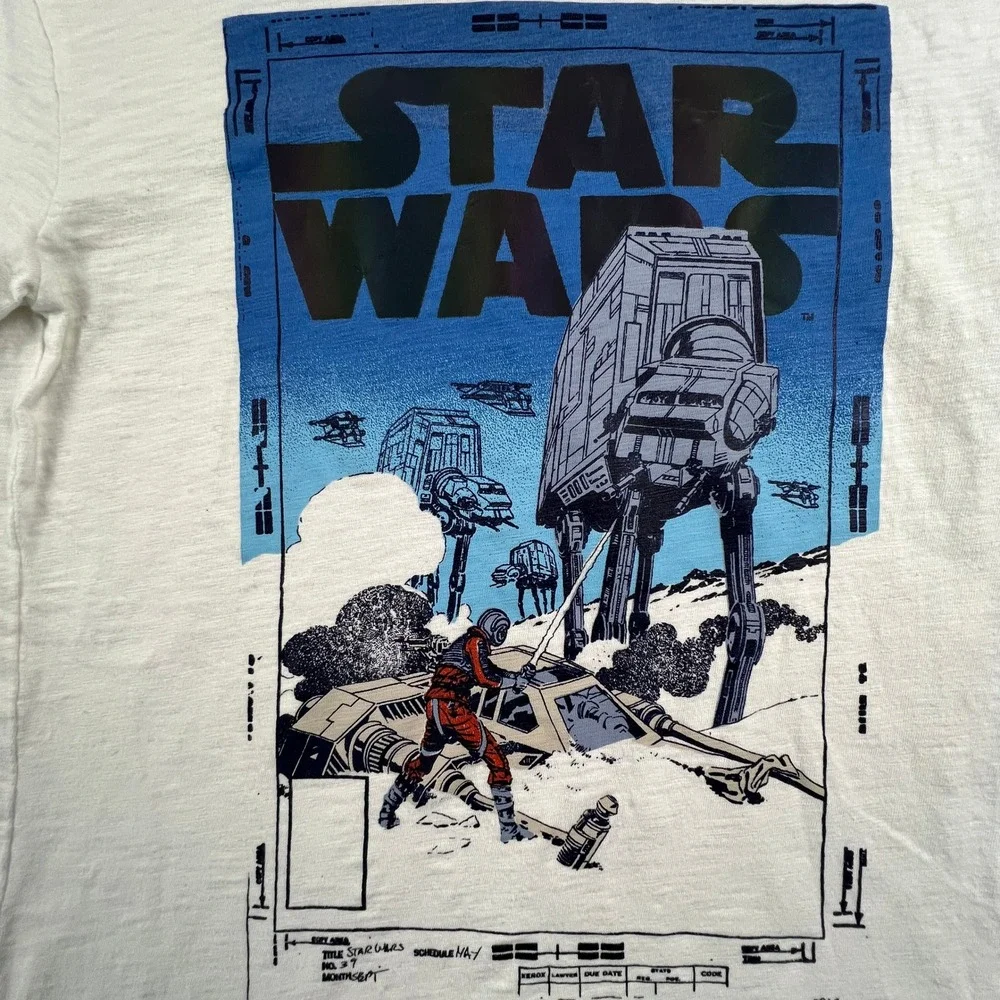 Gap Star Wars Long Sleeve Graphic Tee Off White Hoth AT-AT‎ XL